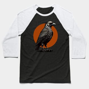 Raven Crow Illustration Baseball T-Shirt